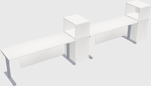 Dual motor electric desk w/cabinet