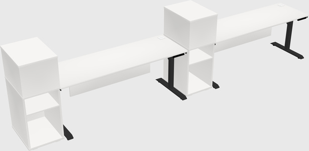 Dual motor electric desk w/cabinet