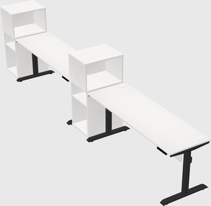 Dual motor electric desk w/cabinet