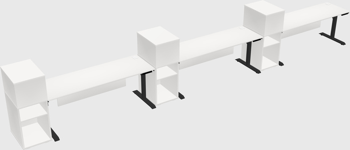 Dual motor electric desk w/cabinet