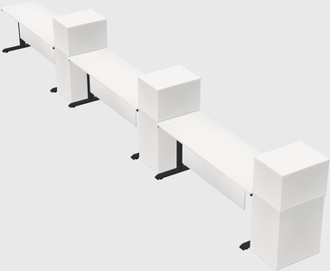 Dual motor electric desk w/cabinet