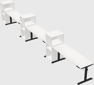 Dual motor electric desk w/cabinet