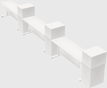 Dual motor electric desk w/cabinet