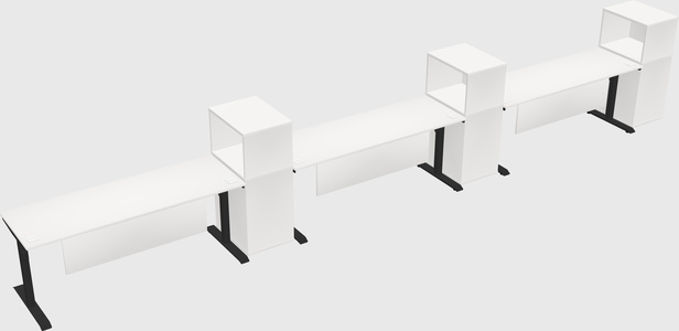 Dual motor electric desk w/cabinet