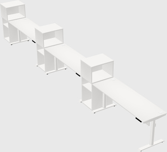 Dual motor electric desk w/cabinet