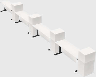 Dual motor electric desk w/cabinet