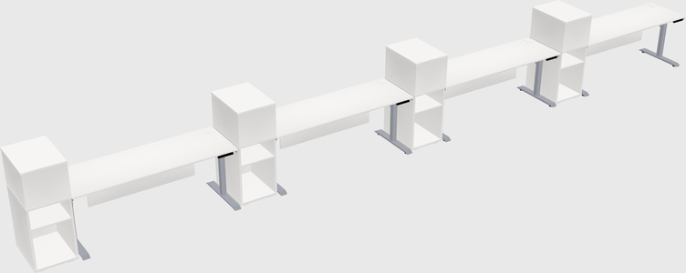 Dual motor electric desk w/cabinet