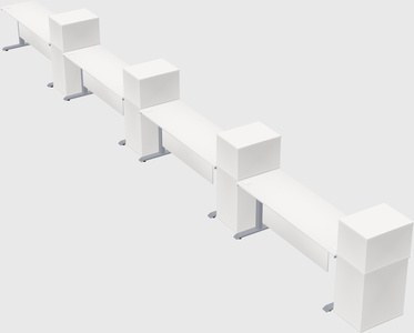 Dual motor electric desk w/cabinet