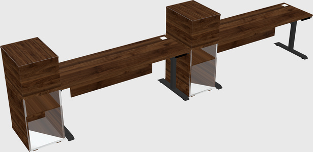 Dual motor electric desk w/cabinet