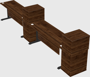 Dual motor electric desk w/cabinet