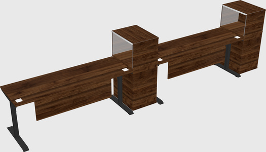 Dual motor electric desk w/cabinet