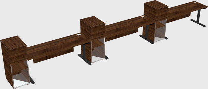 Dual motor electric desk w/cabinet