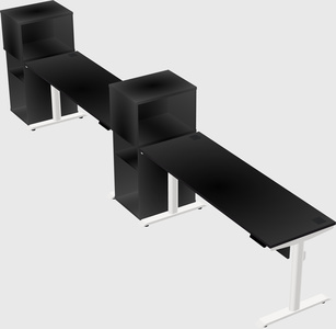 Dual motor electric desk w/cabinet
