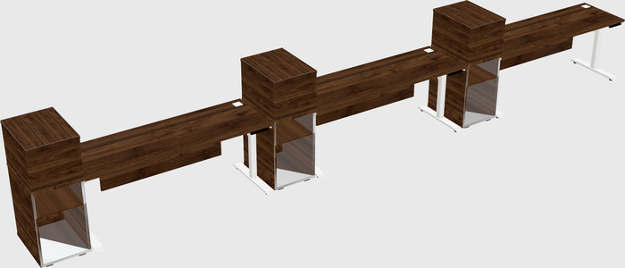 Dual motor electric desk w/cabinet