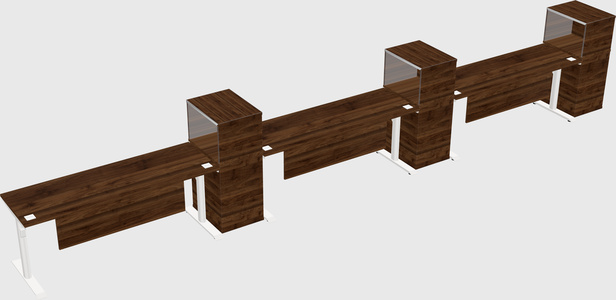 Dual motor electric desk w/cabinet