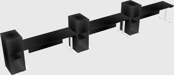 Dual Motor Electric Desk W/cabinet