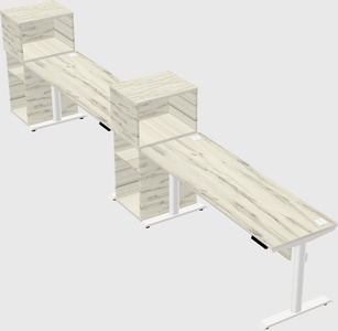 Dual motor electric desk w/cabinet