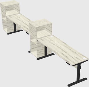 Dual motor electric desk w/cabinet