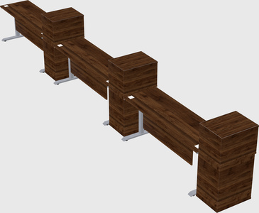 Dual motor electric desk w/cabinet