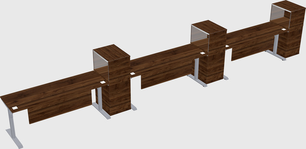 Dual motor electric desk w/cabinet