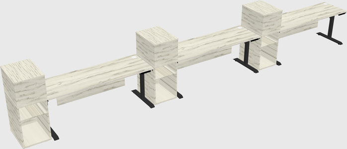 Dual motor electric desk w/cabinet