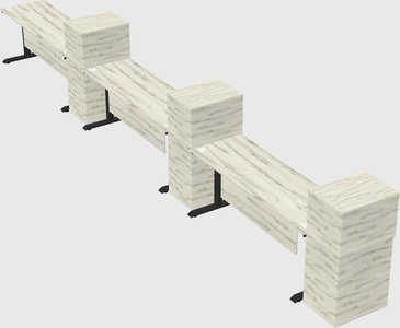 Dual motor electric desk w/cabinet
