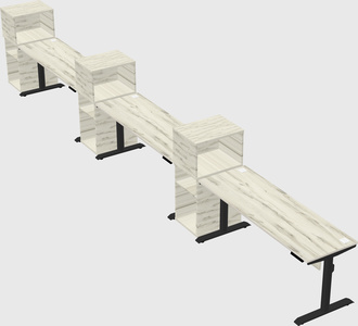 Dual motor electric desk w/cabinet