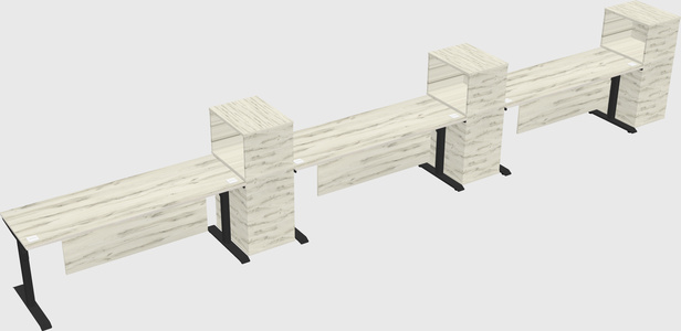Dual motor electric desk w/cabinet