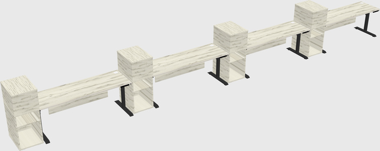 Dual motor electric desk w/cabinet