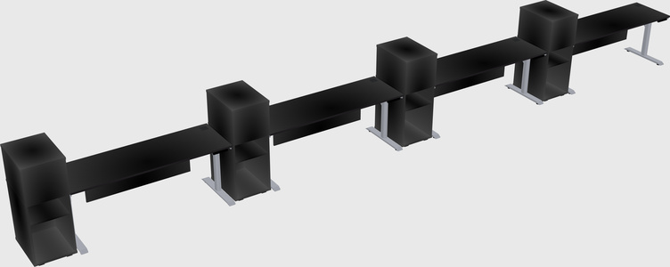 Dual motor electric desk w/cabinet