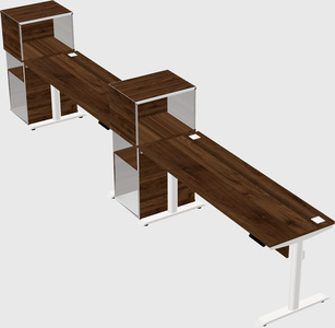 Dual motor electric desk w/cabinet
