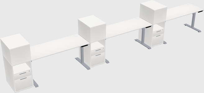 Dual motor electric desk w/cabinet