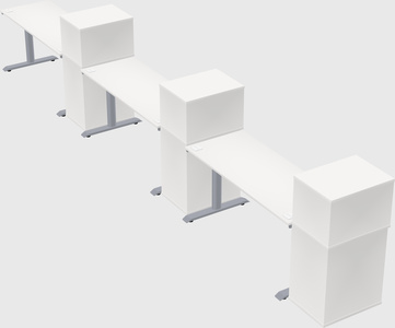Dual motor electric desk w/cabinet