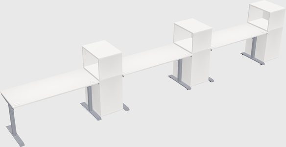 Dual motor electric desk w/cabinet
