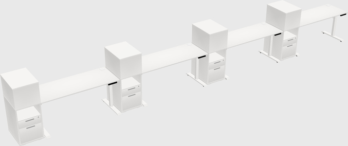Dual motor electric desk w/cabinet