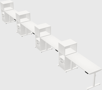 Dual motor electric desk w/cabinet