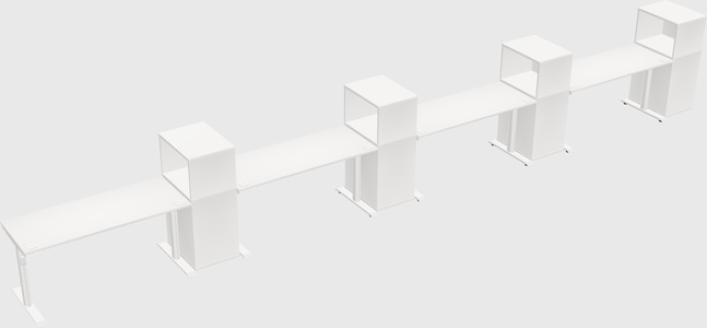 Dual motor electric desk w/cabinet