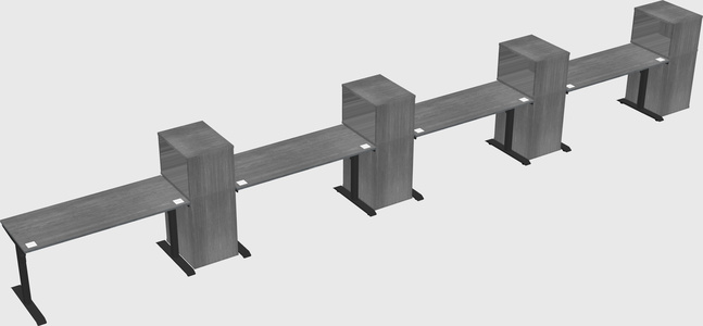 Dual motor electric desk w/cabinet