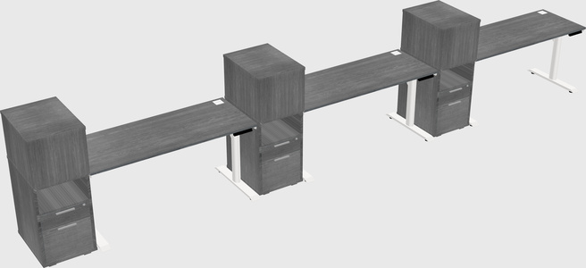 Dual motor electric desk w/cabinet