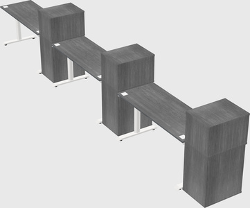 Dual motor electric desk w/cabinet