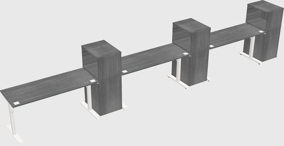 Dual motor electric desk w/cabinet