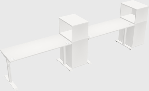 Dual motor electric desk w/cabinet
