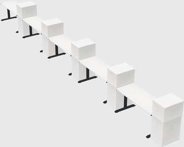 Dual motor electric desk w/cabinet