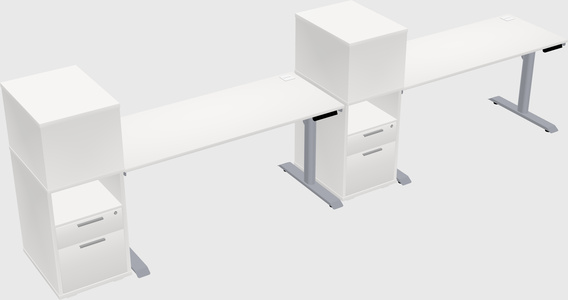 Dual motor electric desk w/cabinet