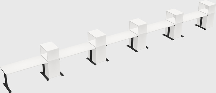 Dual motor electric desk w/cabinet