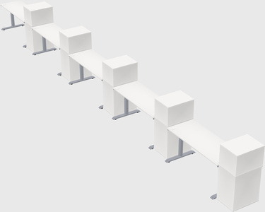 Dual motor electric desk w/cabinet