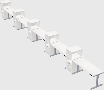 Dual motor electric desk w/cabinet