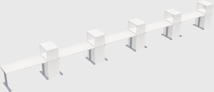 Dual motor electric desk w/cabinet