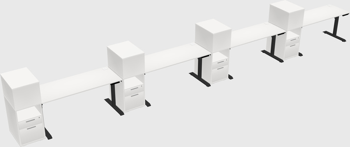 Dual motor electric desk w/cabinet