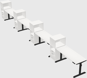 Dual motor electric desk w/cabinet